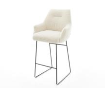 DELIFE Barstoel Alja-Flex Teddystof Beige Sledeonderstel metaal zwart ...