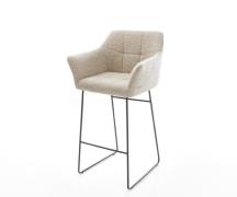 DELIFE Barstoel Yulo-Flex Zachte Geweven stof Beige Sledeonderstel met...