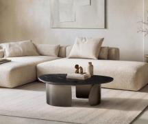 DELIFE Salontafel Marvello 100x50 cm marmer zwart zilver metaal zwart ...