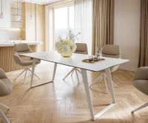 DELIFE Eetkamertafel Edge 200x100 cm Keramiek Laminam®Statuarietto Wit...