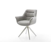 DELIFE Draaistoel Kaira-Flex zachte stof met structuur grijs kruisfram...