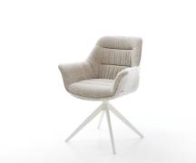 DELIFE Draaistoel Kaira-Flex geweven stof beige kruisframe breed wit 3...