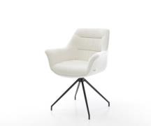 DELIFE Eetkamerstoel Kaira-Flex bouclé zacht beige kruisframe conisch ...