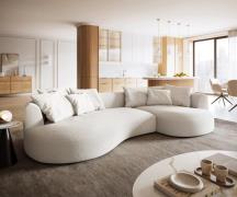 DELIFE Big-Sofa Edina 330x170 cm Bouclé Soft Beige