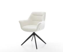 DELIFE Draaistoel Kaira-Flex bouclé zacht beige kruisframe breed zwart...