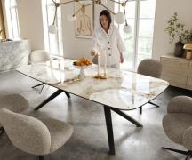 DELIFE Eettafel Edge Boot 240x120 cm Keramiek Minas Melange Wit-Beige ...