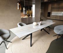 DELIFE Eettafel Edge 300x100 cm keramiek Onyx Pearl Zenthara hoekig me...