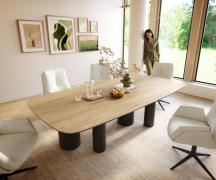 DELIFE Eettafel Edge Boot 240x120 cm Keramiek Laminam® Sabbia Eichefar...