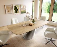 DELIFE Eettafel Edge Boot 240x120 cm Keramiek Laminam® Sabbia Eichefar...