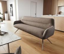 DELIFE Eetkamerbank Taya-Flex 200 cm zachte stof met structuur taupe h...