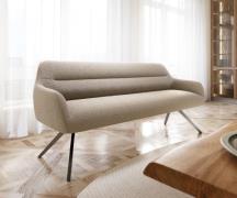 DELIFE Eetkamerbank Taya-Flex 200 cm bouclé mud hoekig kruisframe graf...