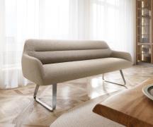 DELIFE Eetkamerbank Taya-Flex 200 cm bouclé mud platte sledebasis roes...