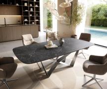 DELIFE Eettafel Edge Boot 240x120 cm Keramiek Laminam® Nero Greco Anth...