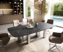 DELIFE Eettafel Edge Boot 240x120 cm Keramiek Laminam® Nero Greco Anth...