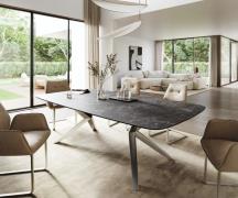 DELIFE Eettafel Edge Boot 260x120 cm Keramiek Laminam® Nero Greco Anth...