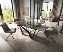 DELIFE Eettafel Edge Boot 180-220x100 cm Keramiek Emperador Extra Luci...