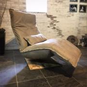 Relaxfauteuil Indi Kenia leer taupe