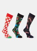 Happy Socks X-Mas Stocking sokken met print in 3-pack giftbox