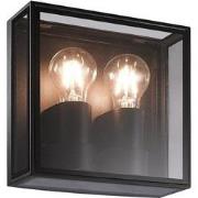 KELSO wandlicht 2xE27 max 15W IP65 mat zwart