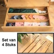 Decopatent® Set van 4 Stuks Ladeverdelers Uitschuifbaar van 45 -> 56.5...