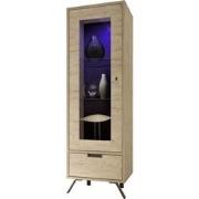 Vitrine 1 deur in glas met 1 lade zonder verlichting H177 cm - Palma