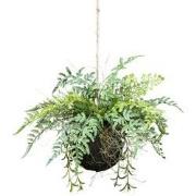 Kopu® Kunstplant BOL met diverse Varen Hangplanten 25 cm - Groen