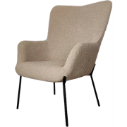 Rosemarie bouclé fauteuil lichtbruin