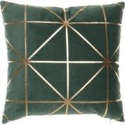 Sierkussen Velvet Geometrie - Groen & Goud - 45 x 45 cm (incl. vulling...