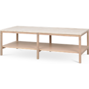 Orwel salontafel met travertin tafelblad whitewash - 140 cm