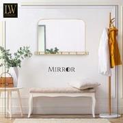 LW Collection LW Collection Wandspiegel met plankje goud 63x50 cm meta...