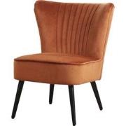 Fauteuil - Eva - stof Velours roestbruin