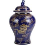 Fine Asianliving Chinese Gemberpot Porselein Navy Blauw Draak