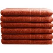 OUTLET BADTEXTIEL - set van 6 - gastendoek 30x50 - terracotta