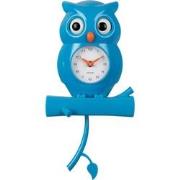 Karlsson - Wandklok Owl Pendulum - Helderblauw