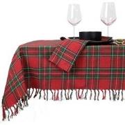 Unique Living - Tafelkleed Xmas Tartan - 150x250cm - Red