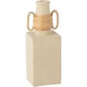 J-line - Vaas Celine Ringen Ovaal Cement Zand Naturel - 13x10x29cm