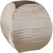 J-line - Vaas Abstract Vierkant Klei Beige Large - 23x22.5x26.5cm