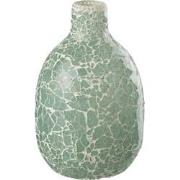 J-line - Vaas Mozaiek Rond Glas Groen/wit Medium - 17x17x26cm