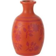 J-line - Vaas Bladeren/bloemen+lijnen Terracotta Oranje/roze - 23x23x3...