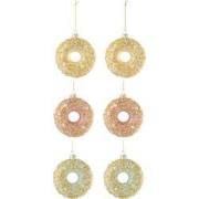 J-line - Doos Van 6 Donut Hanger 2+2+2 Pailletten Glas Mix - 31x21.5x4...