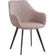 Livingfurn - Eetkamerstoel Luca Boucle Vintage Pink - 2 stuks