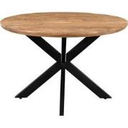 Livingfurn - Eetkamertafel Jesper Round 120cm - Mangohout / Gecoat Sta...