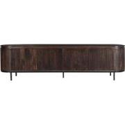 Livingfurn - TV Meubel Noor Walnut 210cm - Mangohout / Gecoat Staal