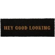 Present Time - Deurmat Hey Good Looking - Zwart - 75x25x1,5cm