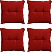 Madison Zitkussen - Universeel - Rib Red- 50x50 - Rood - 4 Stuks