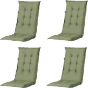 Madison - Tuinkussens Hoge Rug Basic Green - 123x50 - Groen - 4 Stuks