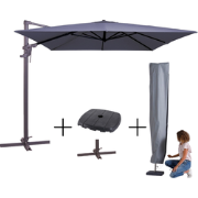 MEGA COMBI DEAL! Madison Parasol monaco flex III safier blue + voet + ...