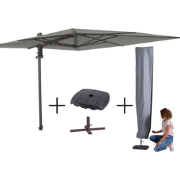 MEGA COMBI DEAL! Madison Parasol Saint-Tropez grey + voet + hoes