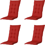 Madison - Tuinkussens Hoge Rug Basic Red - 123x50 - Rood - 4 Stuks