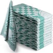 Theedoekset Blok 60 x 65 cm - groen - 12 stuks - geblokt - blokdoeken ...